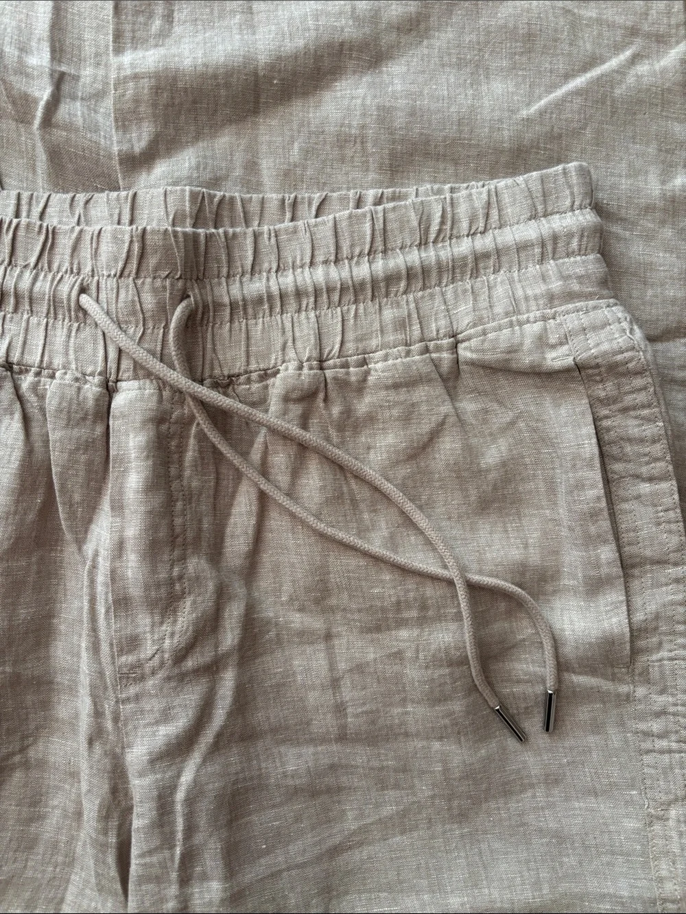 Quince Khaki flax color linen summer pants size large